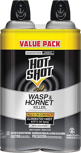 Hot Shot Wasp Hornet Killer Spray paquete de 2 elimina el nido rocía hasta 27 pies 175 onzas líquidas