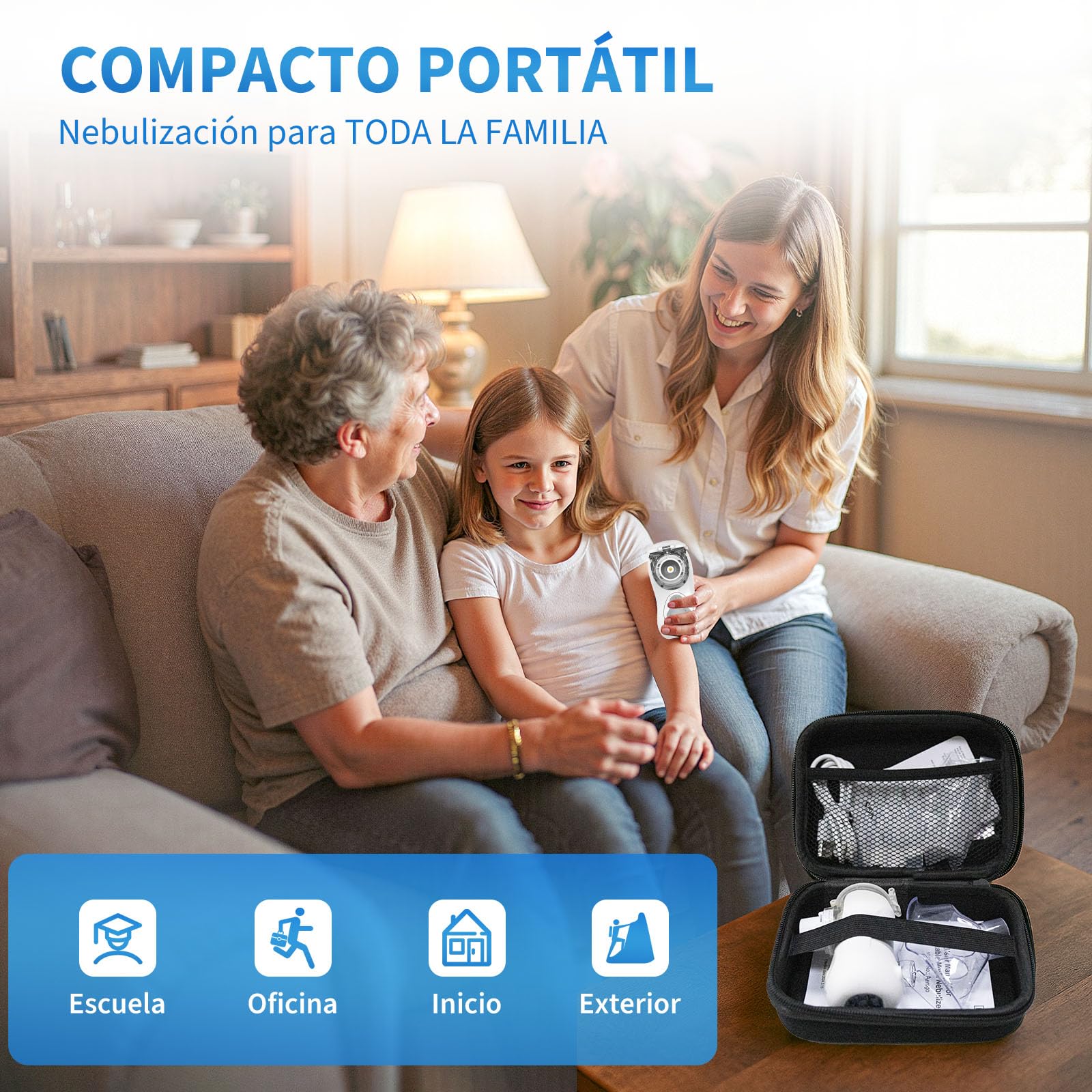 FEELLIFE Nebulizador Portátil Recargable Tipo C Silencioso para Bebés y Adultos