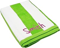 Vista 10 de Toalla de playa cabaña a rayas personalizada de alta calidad, 35 x 60 pulgadas, toallas de piscina con monograma, bordadas a medida con cualquier