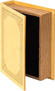 Decorative Vintage Book Shaped Trinket Storage Box - Yellow