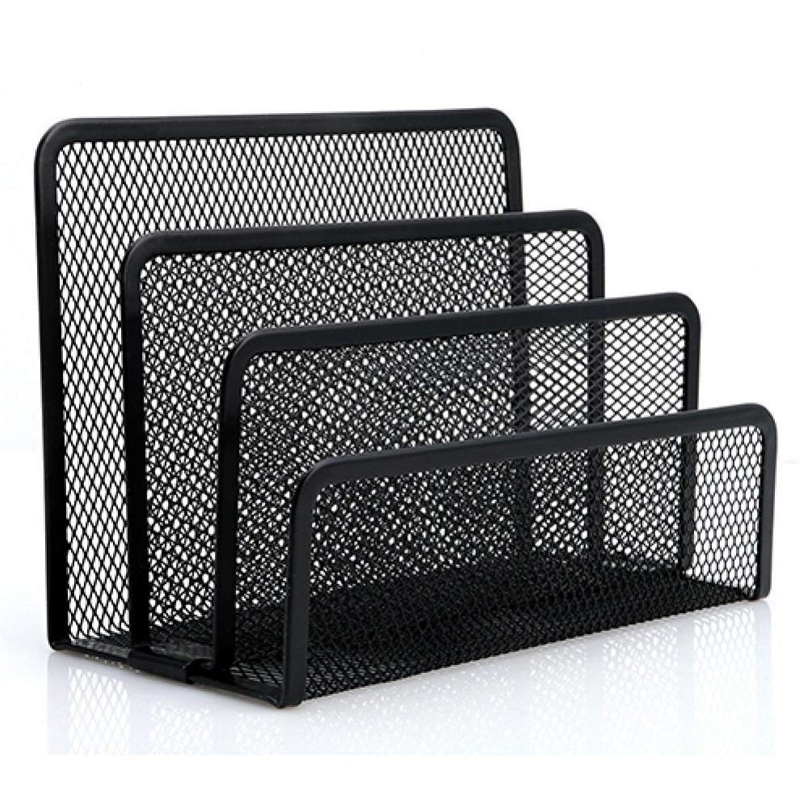 Portariviste Desktop Maglia Lettera Sorter Mail Mayn Toers Stand Holder Documenti Vassoio Desktop File Tray Teraggio di file Organizer Holder Desk Organizer (nero) Cartella espandibile