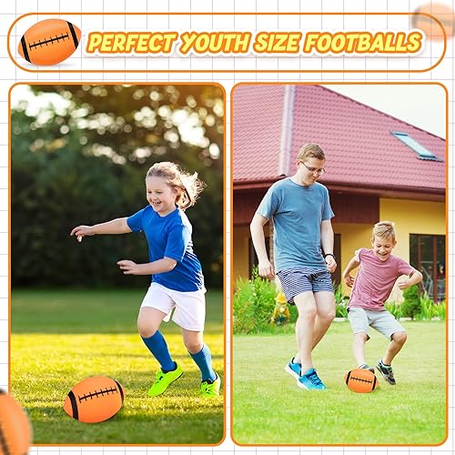 Miniatura 6 de 9 bolas inflables de fútbol americano de 9 pulgadas para niños cómodo agarre de fútbol de goma para jóvenes al aire libre