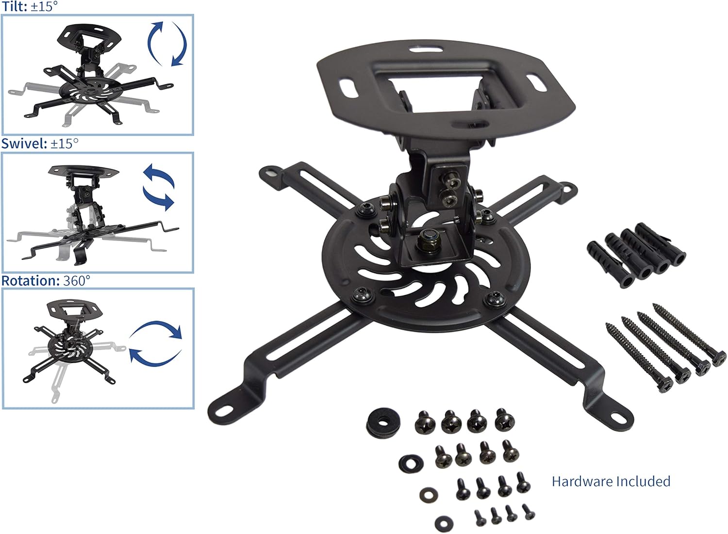 VIVO Universal Adjustable Ceiling Projector, Projection Mount Extending Arms, Black, MOUNT-VP01B : Electronics