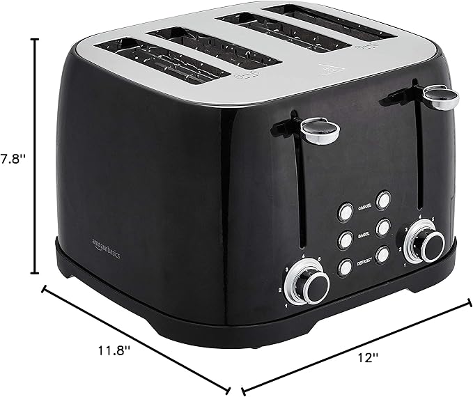 Tostadora Amazon Basics 4 ranuras, 6 niveles, 1600W miniatura 3
