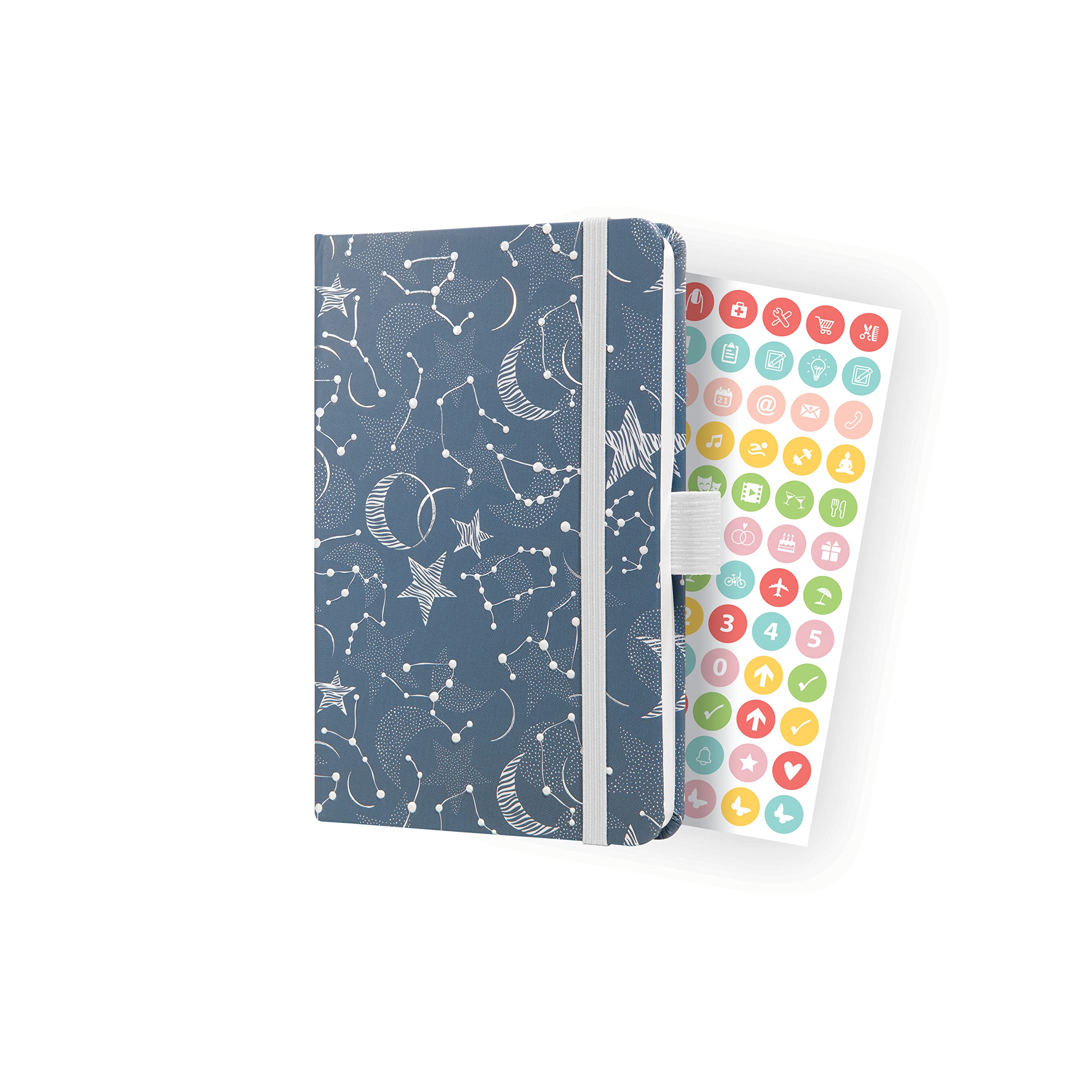 SIGEL J4348 Jolie Agenda Semainier 2024 Cosmic Fantasy Blue, Environ A6,  Couverture Rigide, élastique, Passant Pour, image size:2560x2560