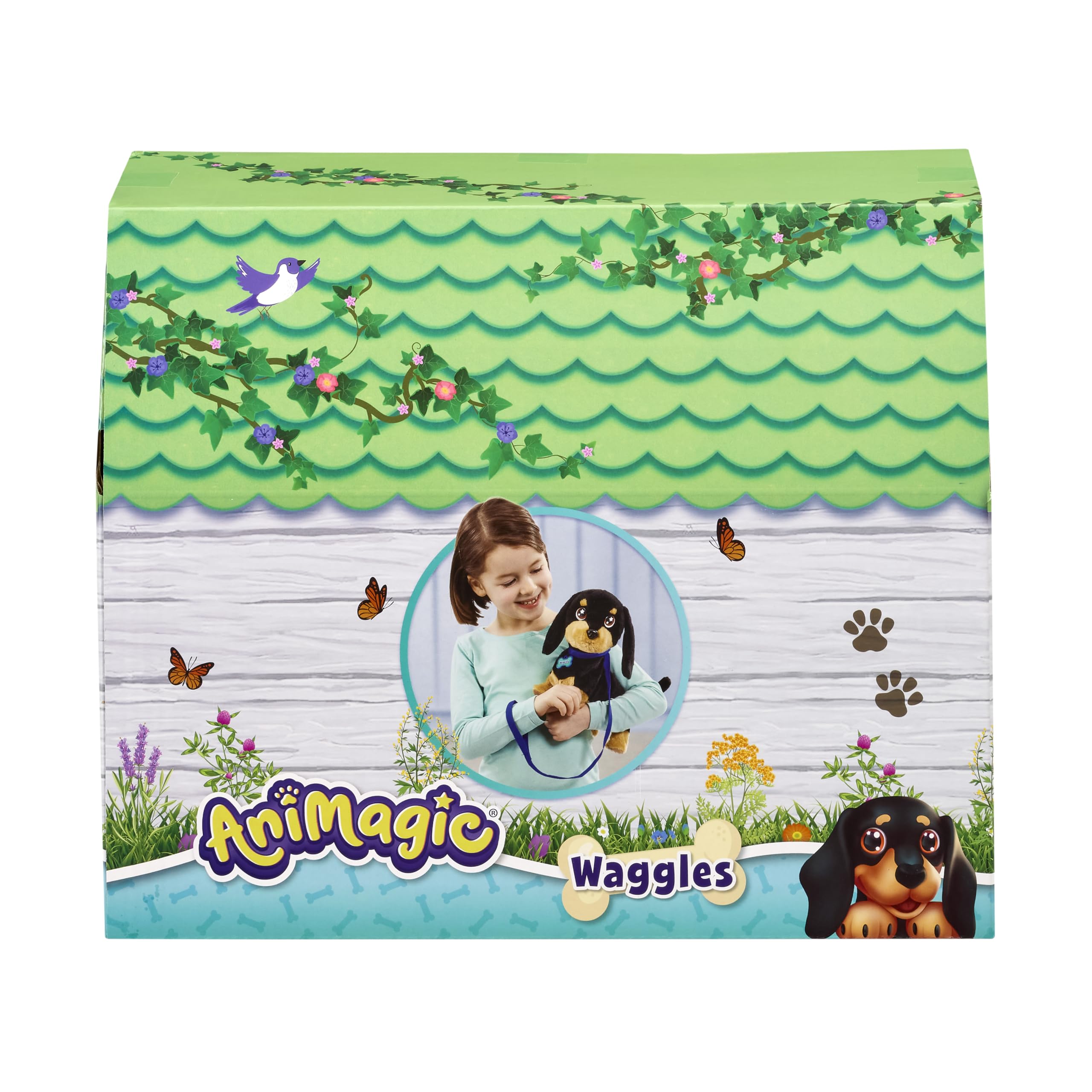 Animagic Waggles, Peluche Cane Bassotto Interattivo Dai 2 Anni in Su, Cane Giocattolo Che Cammina e Abbaia, Il Vostro Nuovo Amico Animale che Va Ovunque con Voi