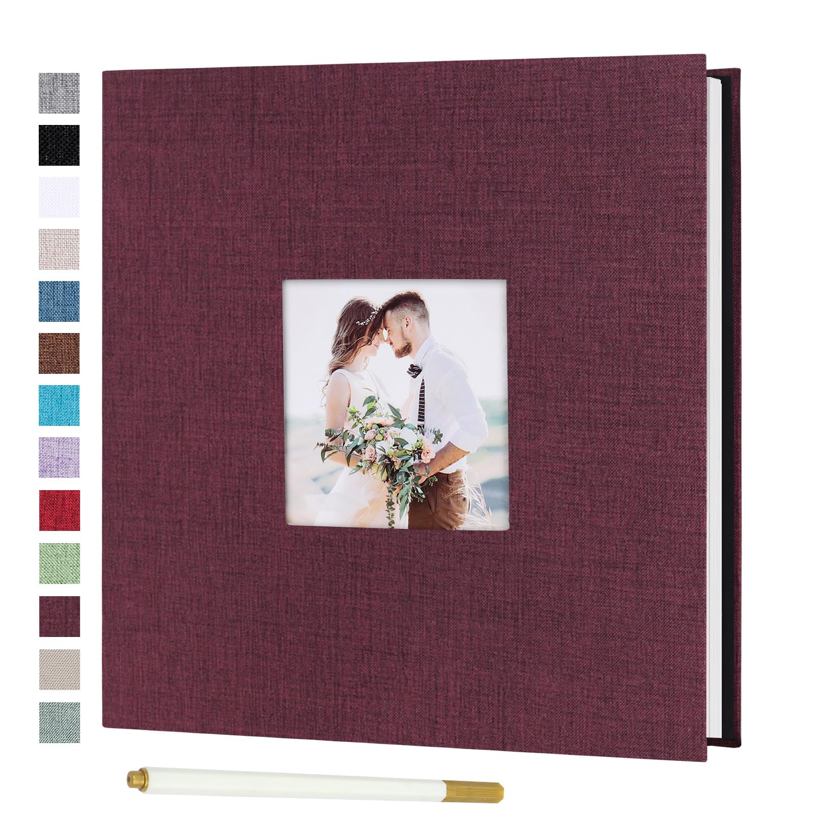 Album Fotografico Lanpn Our Memories - 160 Pagine Bianche, 30x33.5 Cm, Copertina Lino, Per Scrapbooking, Beige - Foto 10