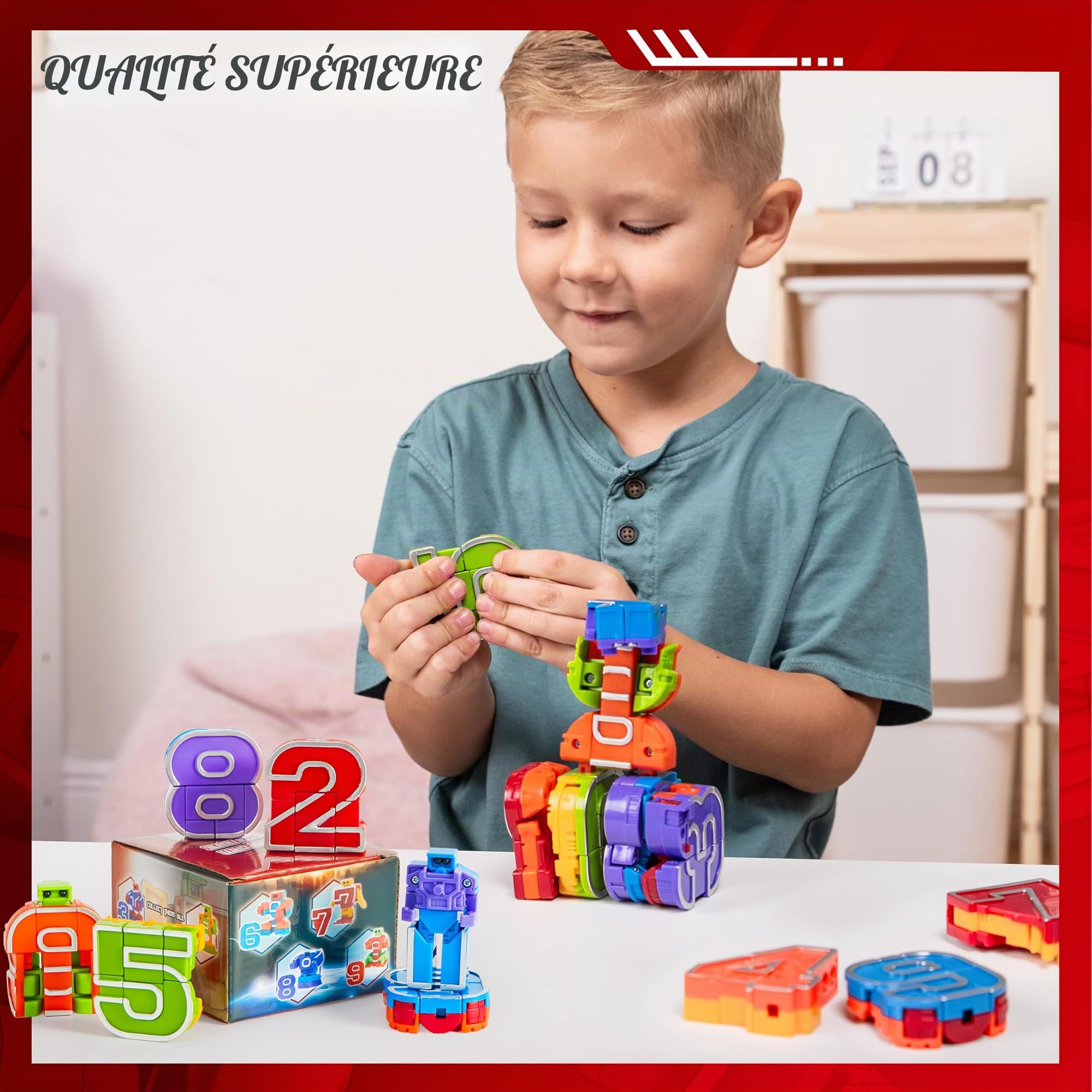 JOYIN 10 Pièces Nombre Robot Figurine Jouets pour Enfants Apprentissage du Nombre, Fête d'anniversaire, Récompenses pour Salle de Classe, Prix Carnaval, Jouet d'Education Préscolaire