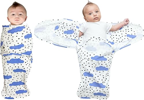 Norani Baby Swaddle Sleep Pod para recién nacidos Manta de envoltura con inserciones de brazo y cierre Nubes azules Norani Baby Swaddle Sleep Pod para recién nacidos Manta de envoltura con inserciones de brazo y cierre Nubes azules