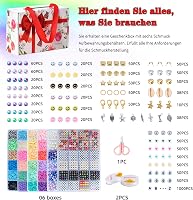 SJZWSD Gyöngy Készlet Karkötő Készítéshez - 16000 db Polimer Agyag és Üveg Gyöngy, 6 Dobozos DIY Ékszerkészítő Szett Betű Gyöngyökkel 4