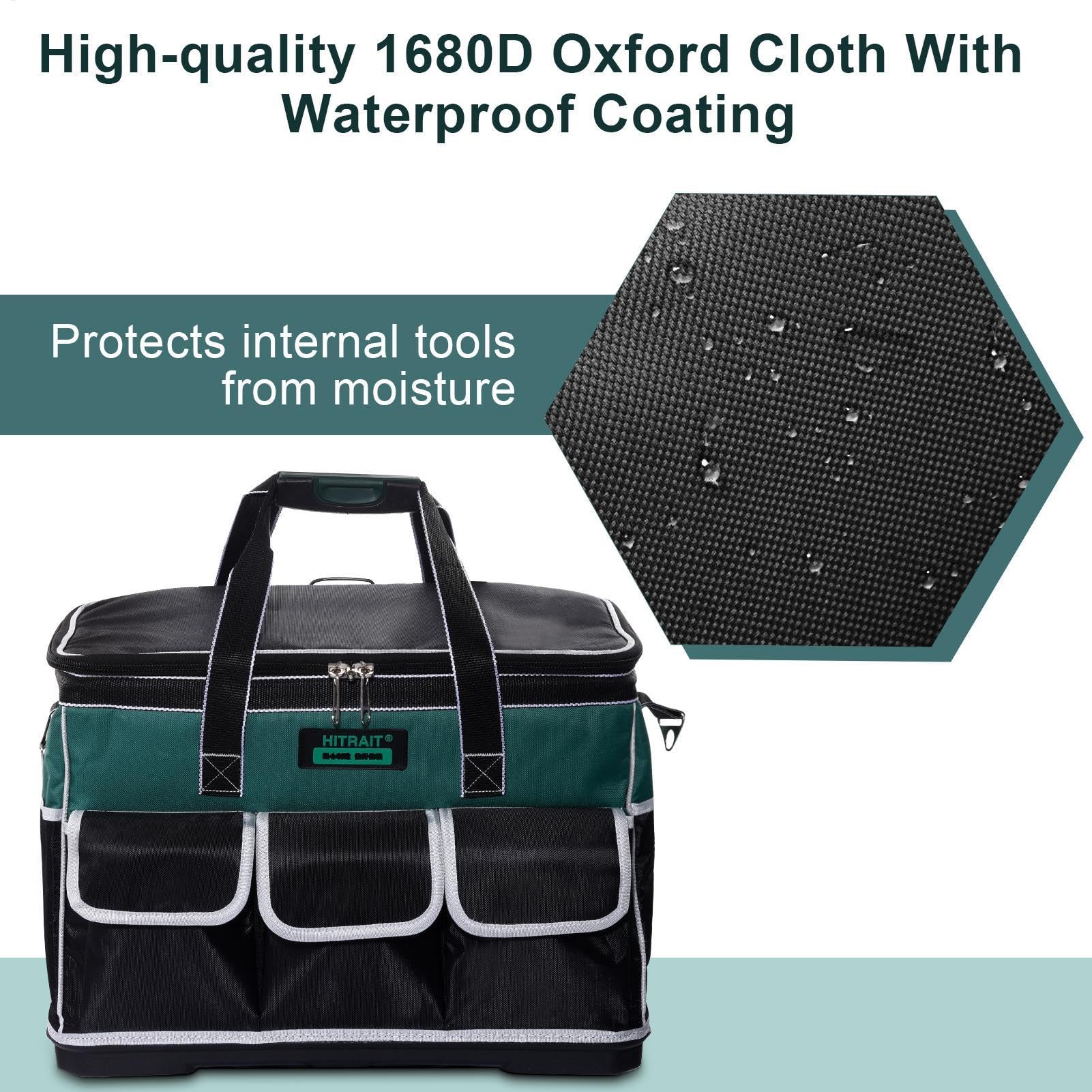 Bolsa de herramientas con ruedas,Bolsa de herramientas con ruedas Bolsa de | Organizador de almacenamiento impermeable con mango telescópico, bolsa de herramientas con ru