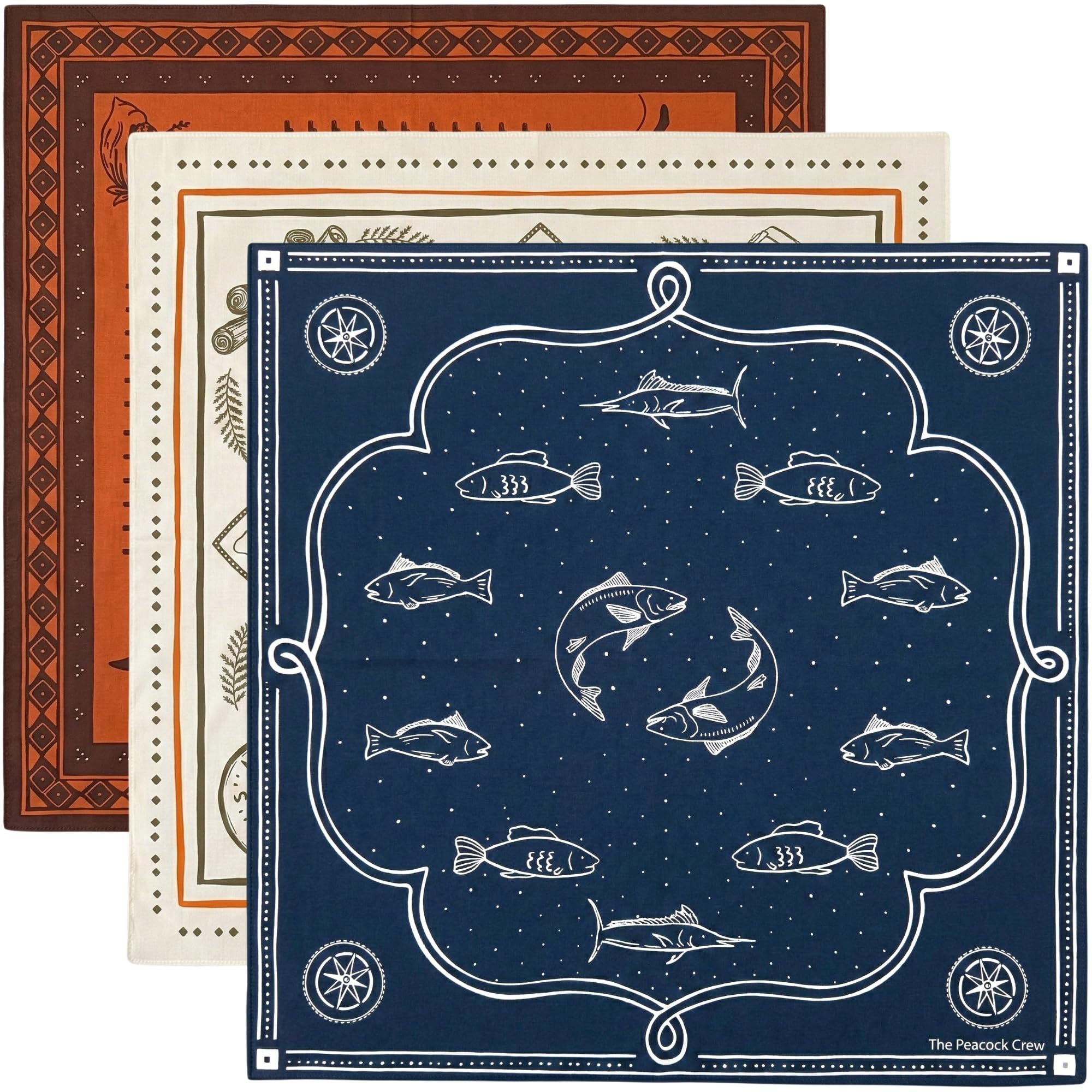 The Peacock Crew Premium Soft Cotton Bandanas Pack for Men and Women Paisley 22 x 22 inches