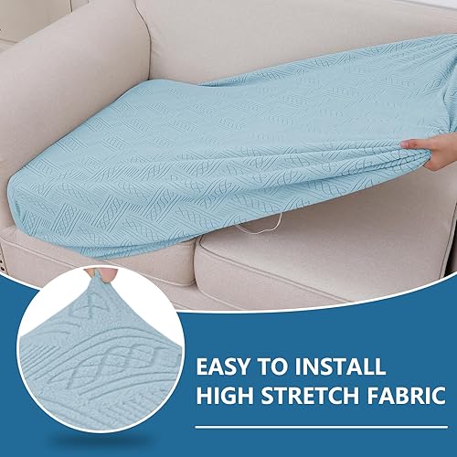 Miniatura 4 de hyha Fundas de cojín individuales para sofá, fundas elásticas para cojín de sofá o sofá, fundas mágicas lavables para sofá con parte inferior