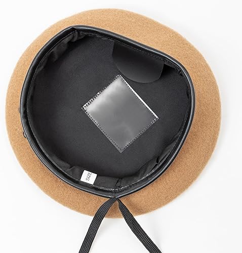 Miniatura 7 de Boinas militares británicas con banda de cuero para el sudor, boina de lana ajustable del ejército para hombres y mujeres