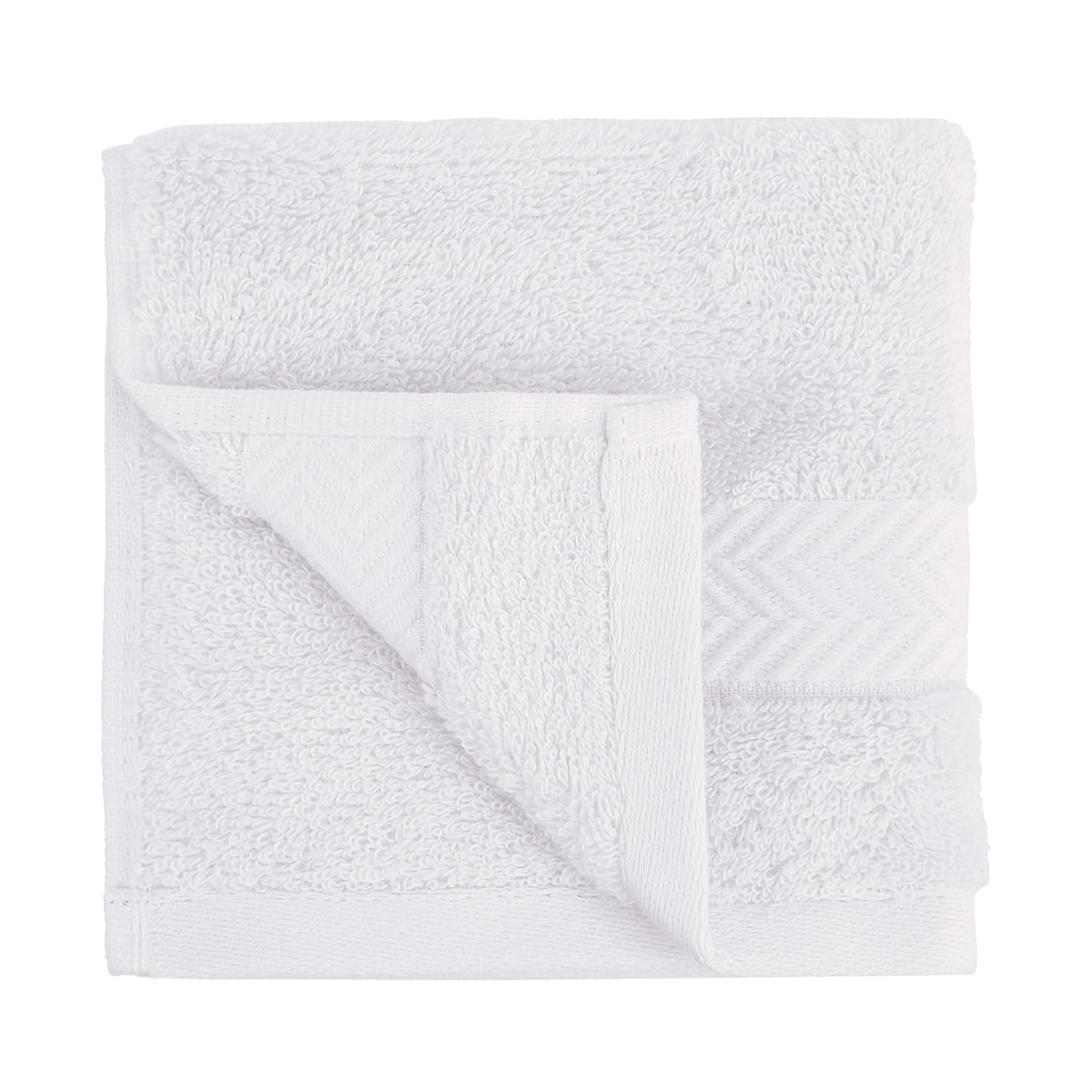 Amazon Basics Egyptian Cotton Washcloths - 6-Pack, Pristine Snow