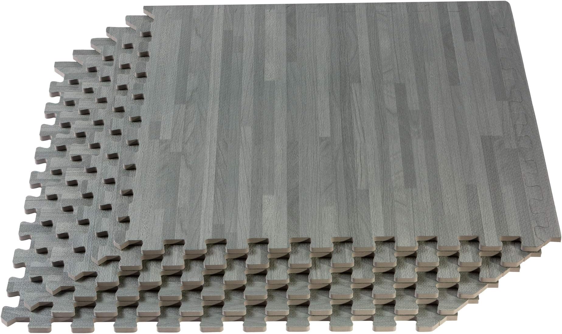 Forest Floor Thick Printed Foam Tiles, Premium Wood Grain Interlocking Foam Floor Mats, Anti-Fatigue Flooring, 3/8" Thick