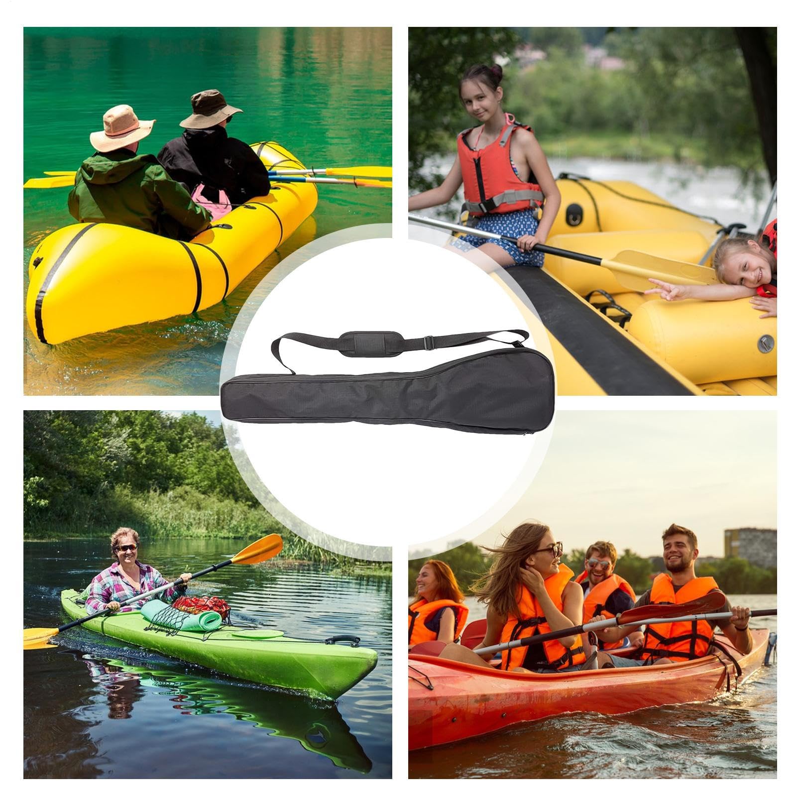Kajak-Paddel-Aufbewahrungstasche, Oxford-Stoff, 130 x 25 x 7 cm, Doppelkopf-Paddeltasche, wasserdicht, dreiteilig, verstellbarer Riemen für Sport, verstellbarer Schultergurt