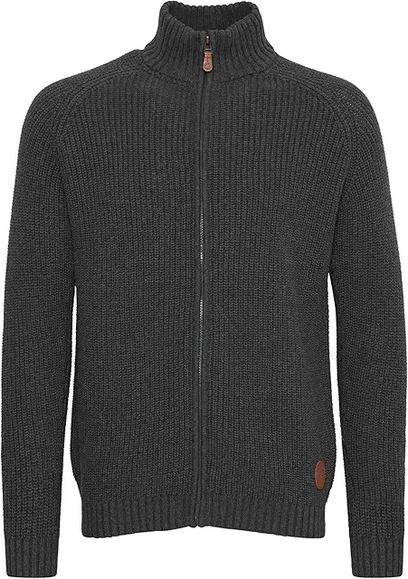 Herren Cardigan Grobstrick mit Stehkragen - 100% Baumwolle Regular Fit