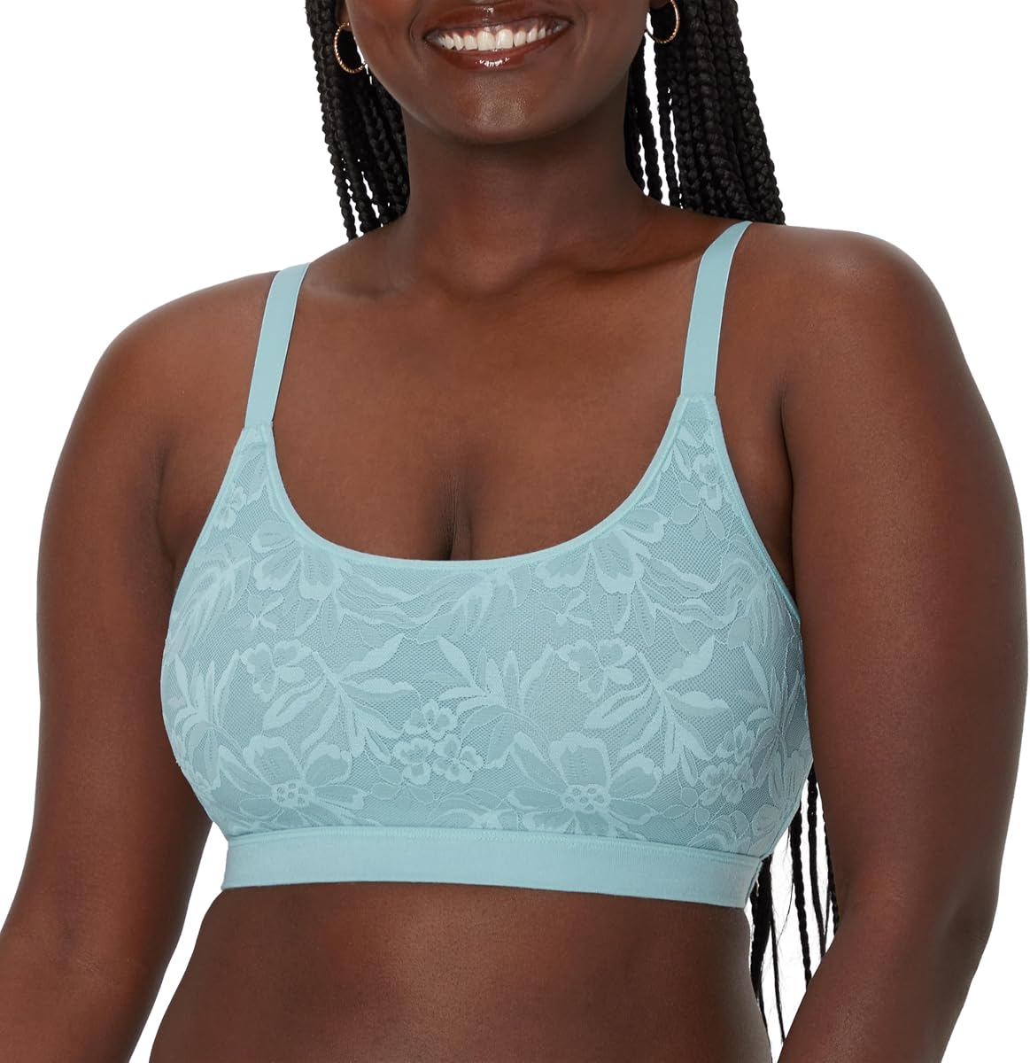 Womens Bralette, Cotton Modal Wireless Bras for Women, Breathable Lace, Convertible Bra Straps