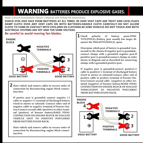 Miniatura 7 de Heavy Duty 25Ft 4Gauge Booster Cable Power Jumper 500AMP batería de emergencia arranque cochemotocicleta