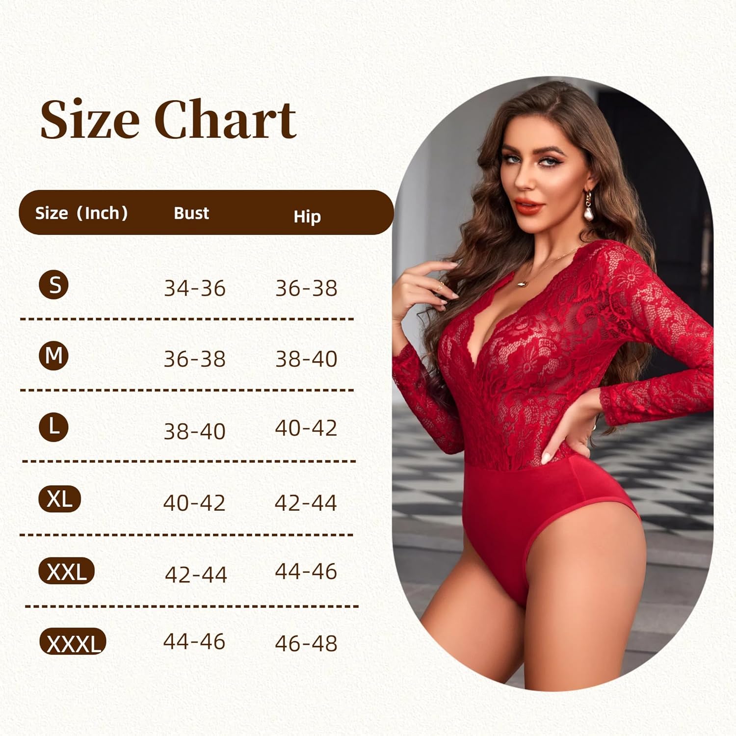 Avidlove Lace Bodysuit for Women Sexy Long Sleeve V Neck Body Suits Going Out Tops Snap Crotch One Piece Teddy Lingerie - Image 6