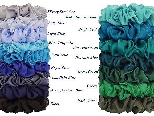 Miniatura 6 de 38 Colors Available, Big Scrunchies for Hair, Soft Cheer Chiffon large Ponytail Holder, Cute Birthday Gift for Women Girl Teen, Holiday Accessory