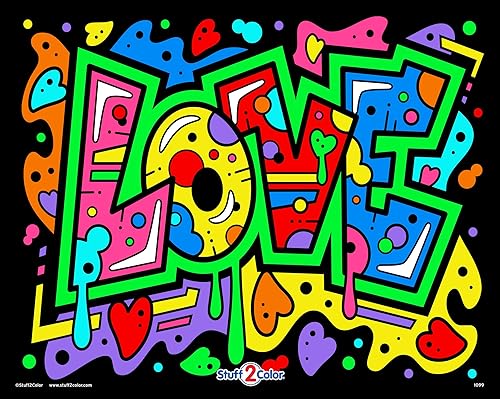 Graffiti Love - Póster para colorear difuso, para todas las edades, para niños, niños pequeños, adolescentes y adultos (ideal para colorear de artes