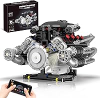 Chanbrick Mini V8 Running Engine Model Kit with App Control, Lights & Motor - 689pc Technic Build for Adults Teens 14+