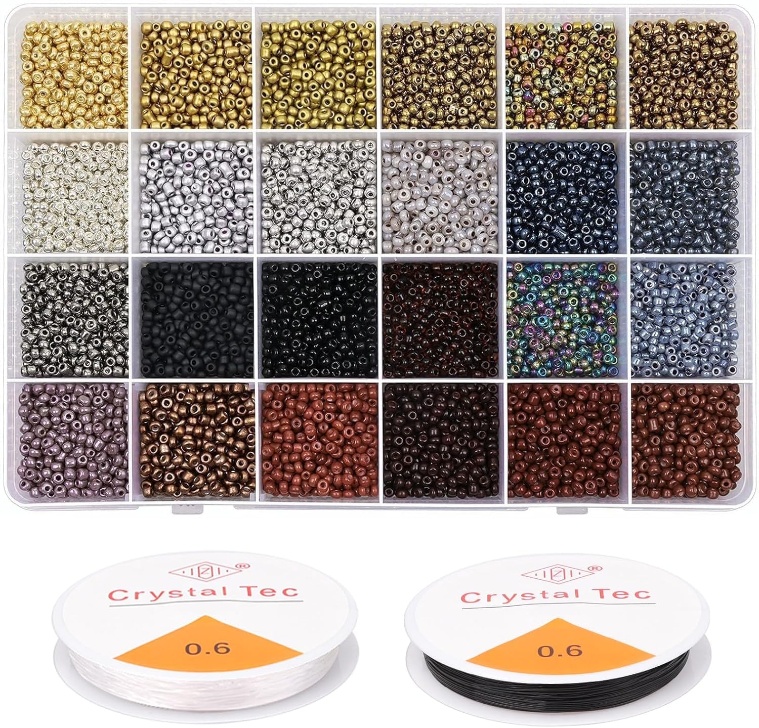 Prettme 9600 Pcs Dark Brown Seed Beads 3mm for Bracelet Making Kit, 8/0 Small Craft Friendship Bracelet Glass Beads for Jewellery Making DIY Necklaces and Crafting