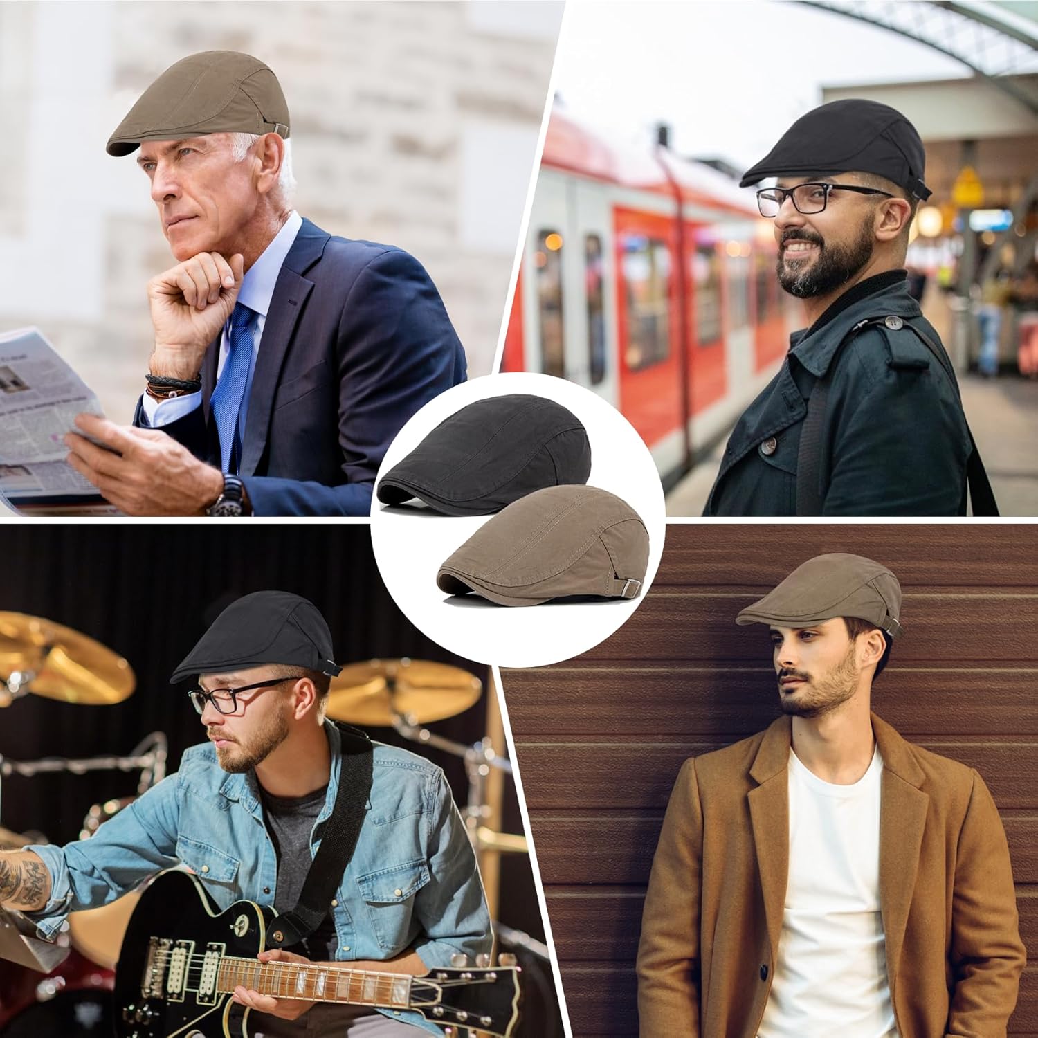 Newsboy Cap for Men Flat Hats Adjustable Breathable Irish Caps Cabbie Ivy Driving Hunting Sport Golf Outdoor - Image 6