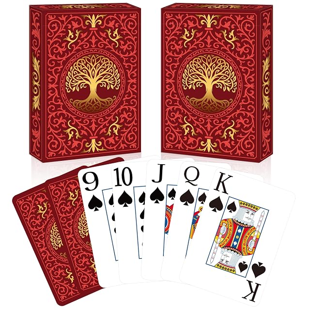 Juego de cartas de póquer con índice jumbo, diseño profesional