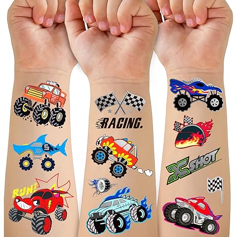 75PCS Toddler Tattoos, Hot Wheels Birthday Decorations, Hot Wheels Party Favors, Mo...