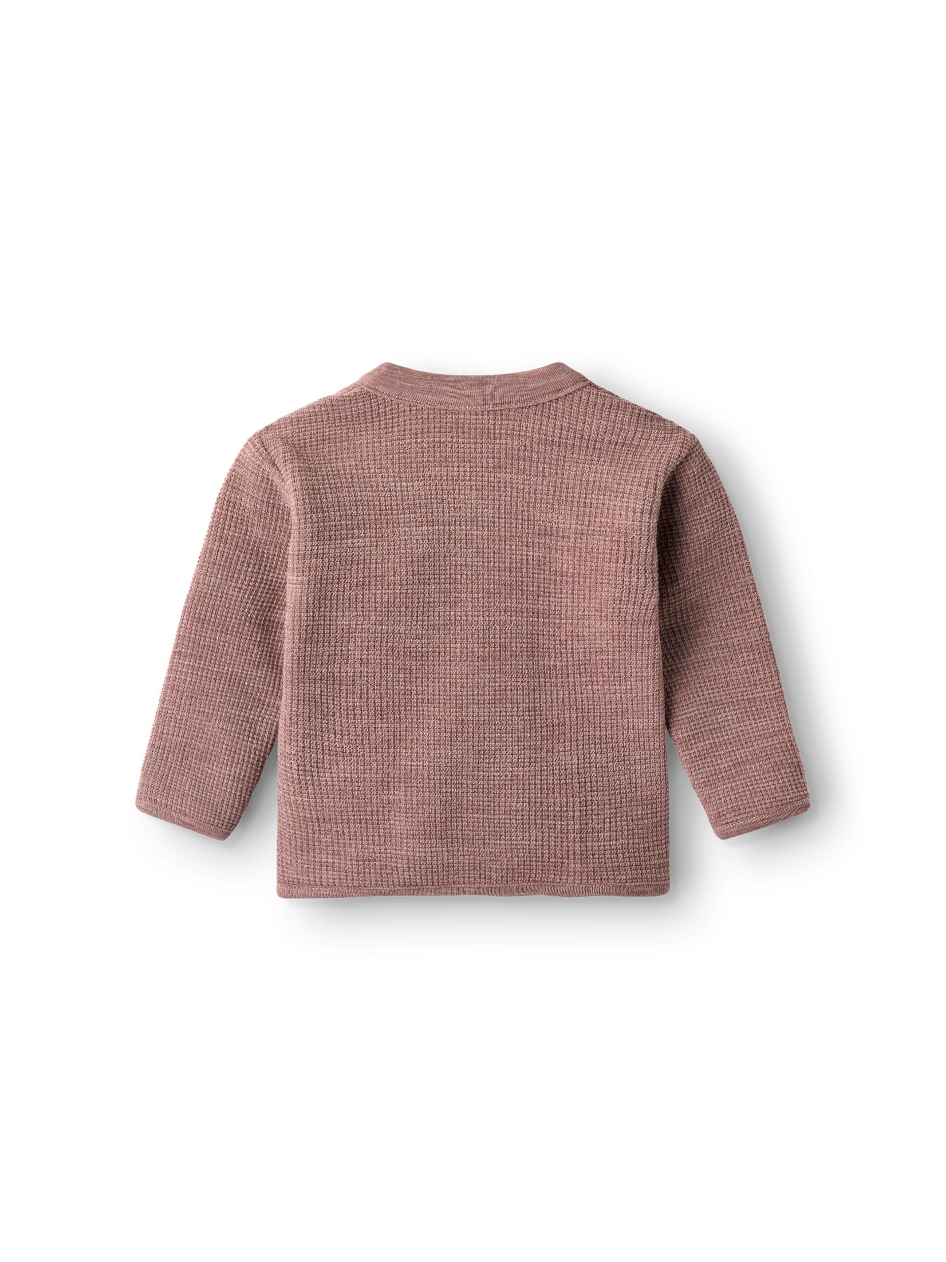 DILLING Baby-Wickelstrickjacke aus Merinowolle mit Waffelmuster