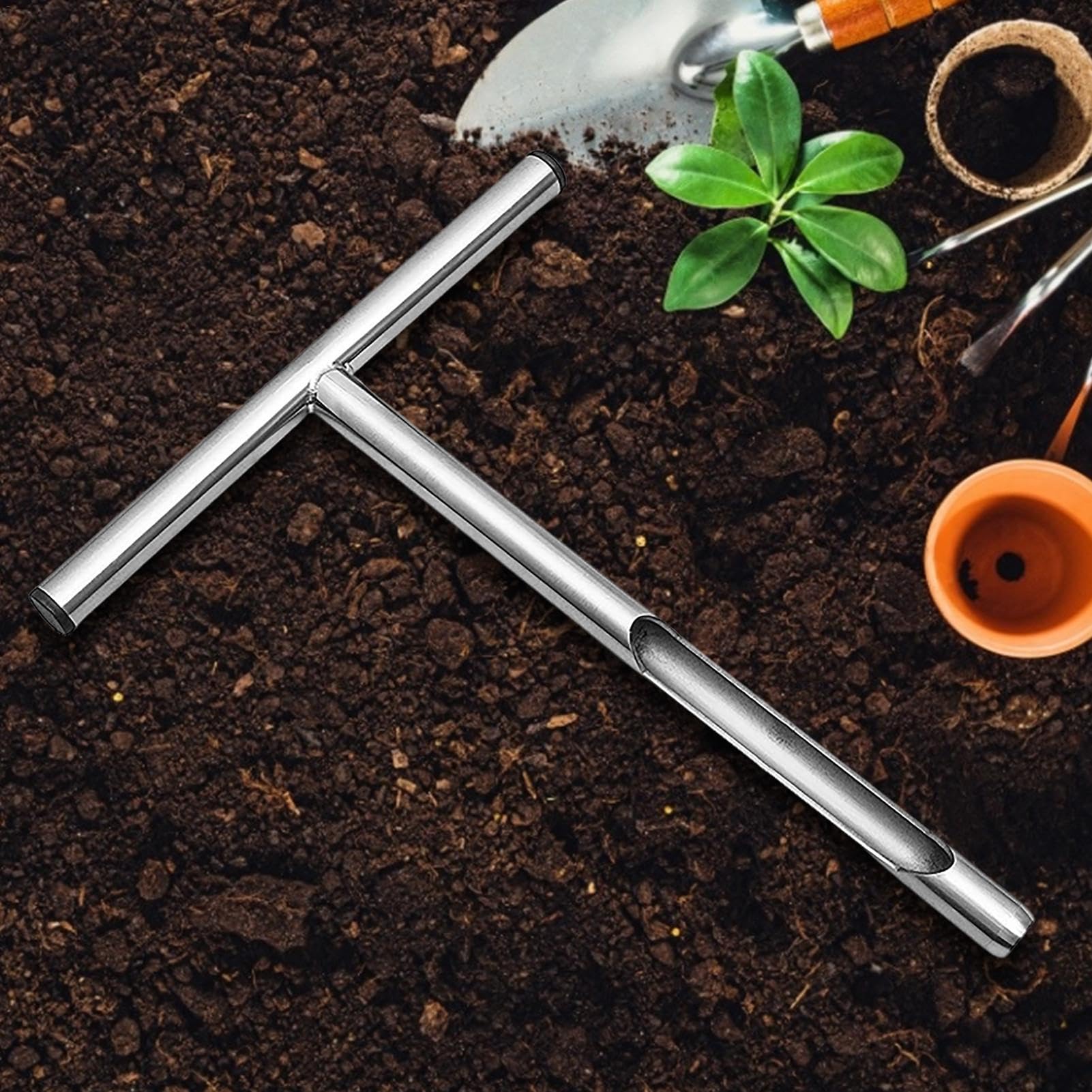 Sonda de muestreo de Suelo – sonda de Suelo de Acero Inoxidable, Dispositivo Profesional de muestreo de Suelo | Sonda de Humedad del Suelo con Mango Estiloso, Kits de Prueba de Suelo, Herramienta de
