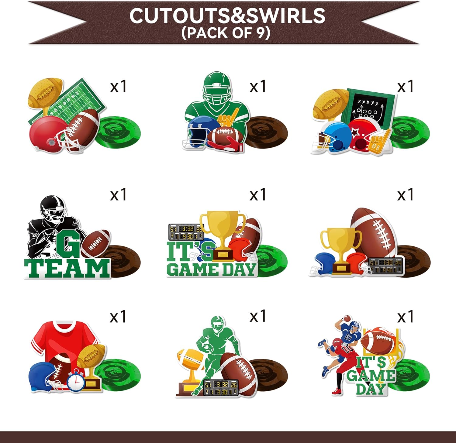 Football Party Decorations, It's Game Day Football Banner and Hanging Swirls Set Sports Theme Birthday Party Decorations for Game Day Tailgate Party Supplies - Image 2