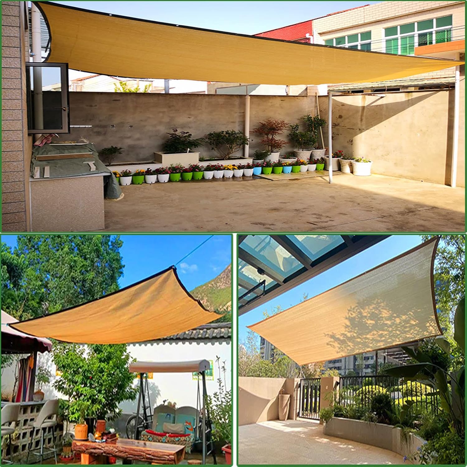 90% Black Shade Cloth 6x13.1ft, Durable Mesh Tarp with Grommets, Resistant Garden Sun Shade Netting, Shade Cloth for Plants, for Outdoor Plants Vegetables Greenhouse