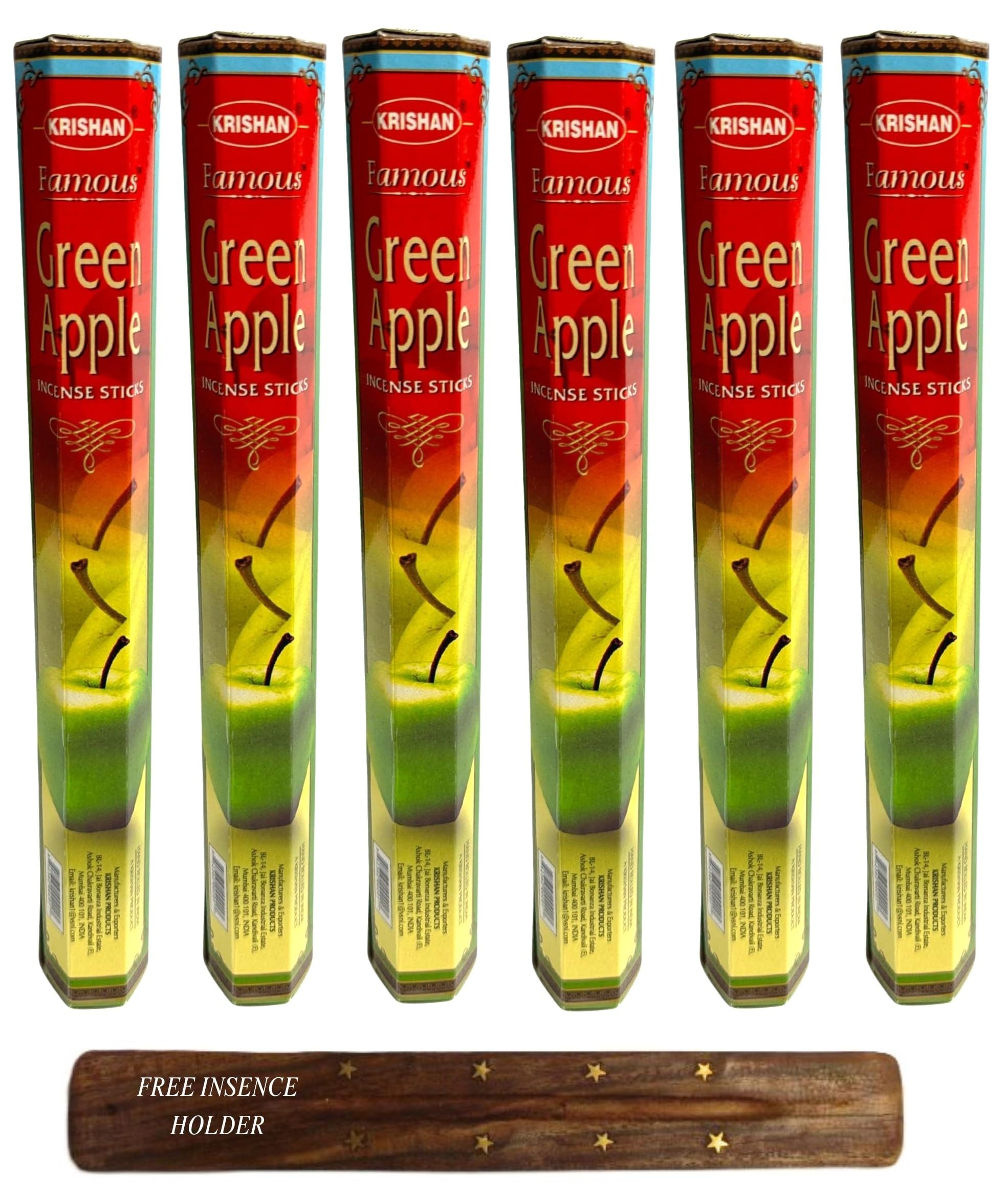 Exotic Fruit Fragrance Incense Sticks Various Assorted Perfume Scented Room Aroma 120 Joss Stick (Green Apple)