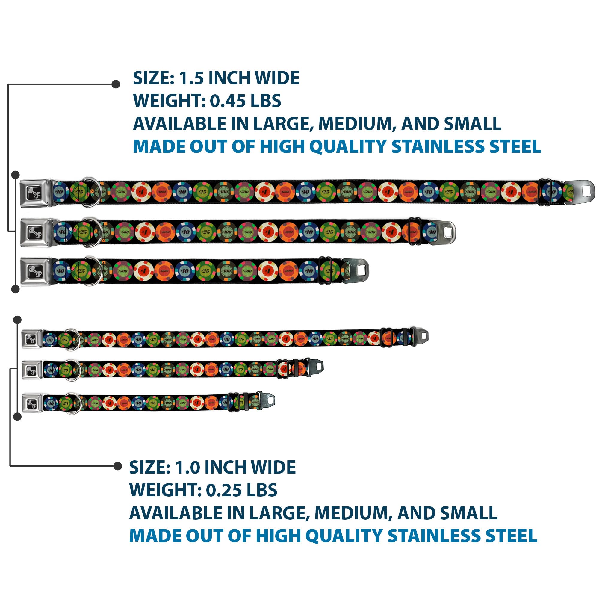 Buckle-Down Obroża dla psa z klamrą pasa bezpieczeństwa - wiersze - szerokość 3,8 cm - pasuje na szyję 40-58 cm - rozmiar M