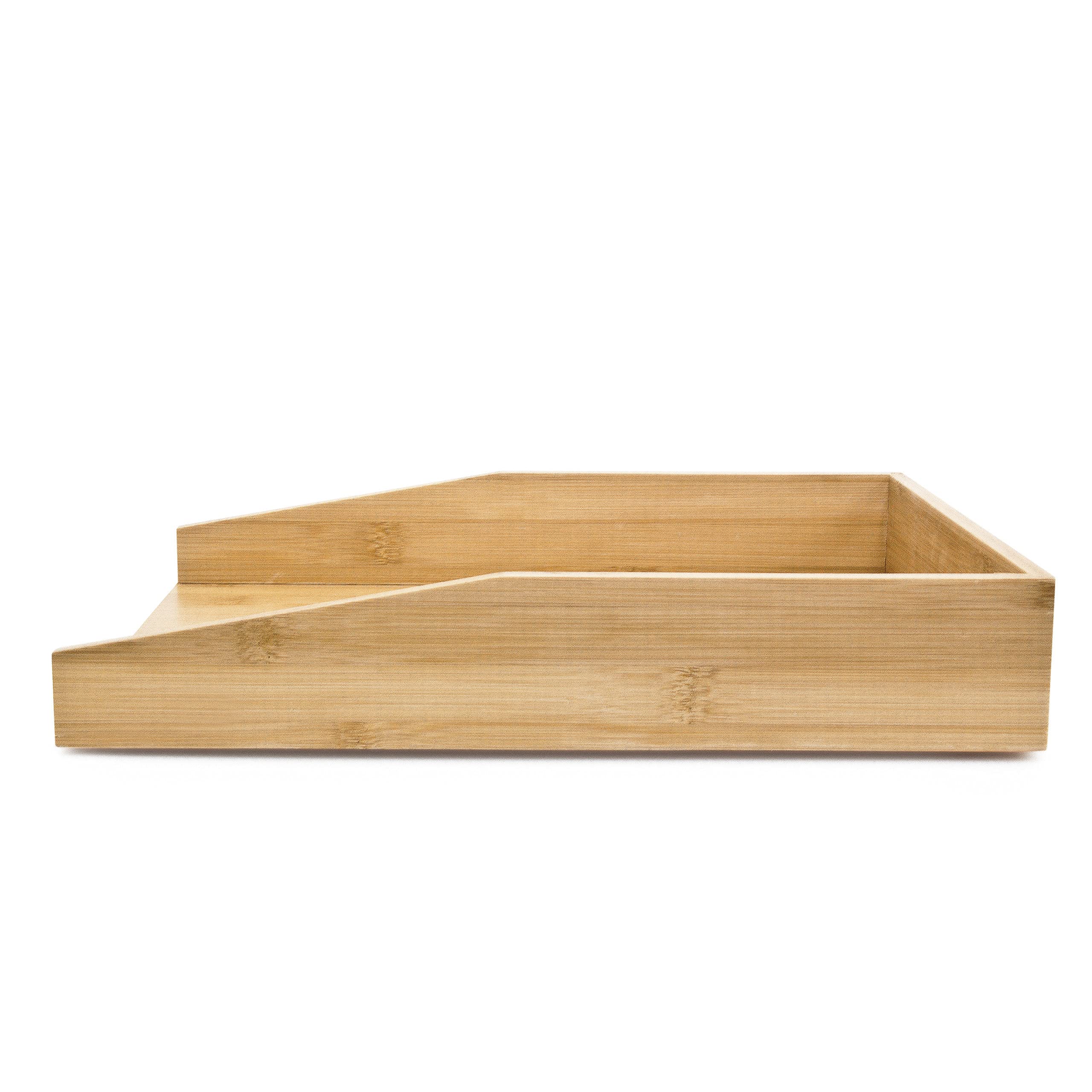 Relaxdays 5x Accessori da Scrivania in Bambù, Portadocumenti per A4, Portalettere, Portapenne, Organizer in Legno, Naturale