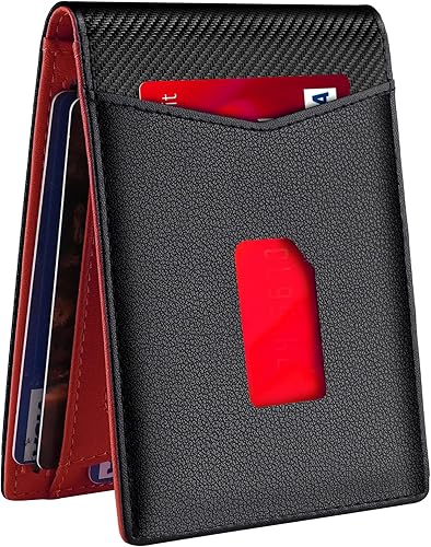 SHOUCANGAR Billeteras para hombre delgadas con 11 ranuras para tarjetas, billetera RFID minimalista con bolsillo frontal, cartera de tarjetas de