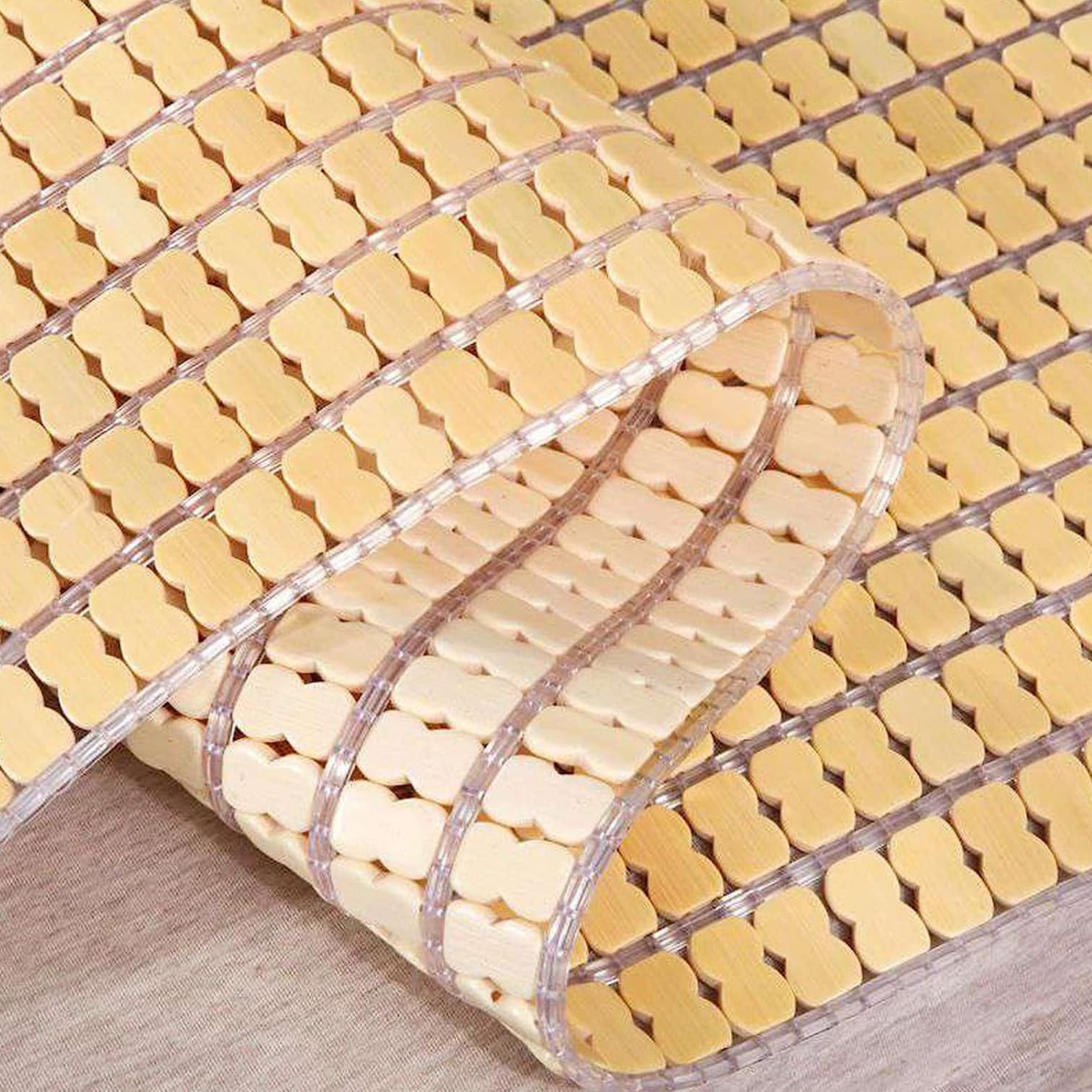 EYRMQWJPC Foldable Summer Bed Mat, Natural Bamboo Sleeping Mat Multiple Sizes For Bed Sofa Chair(50x50cm(19.7x19.7in))