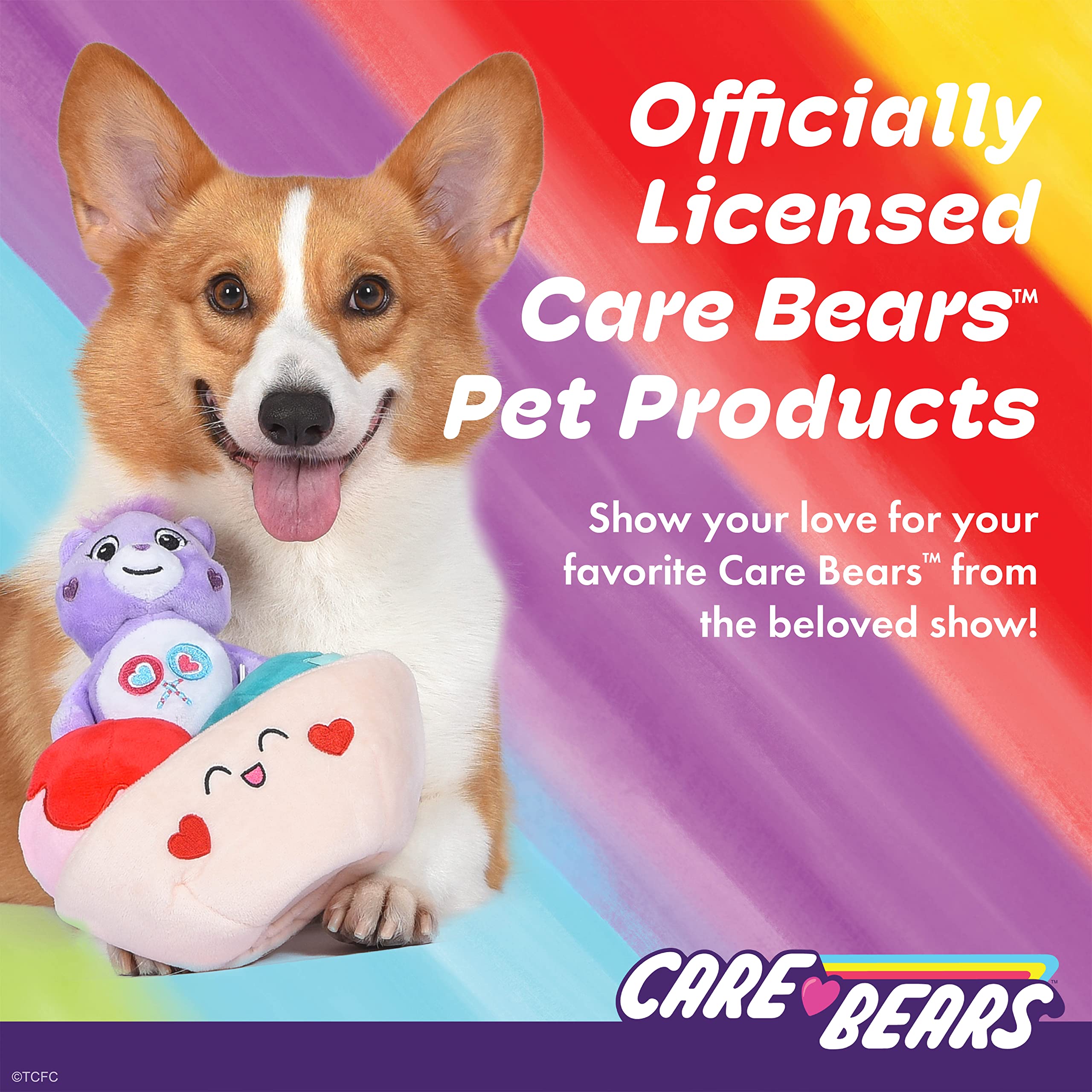 Care Bear for Pets Pet Plush Squeaky Toy Share Bear with Ice Cream Sundae, 8” with Squeaker Inside | Share Bear for Dogs Squeaky Plush Toy | Collectible Care Bears Dog Toys