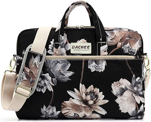 DACHEE Bolsa de hombro impermeable para portátil de 15 pulgadas con patrón en maceta para laptop de 14 a 15.6 pulgadas