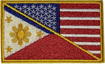 Philippines US Flag Embroidery Patches Tactical Military Appliqued Badges for Clothing Hat Bag Jackets Backpack Embroidered Patch