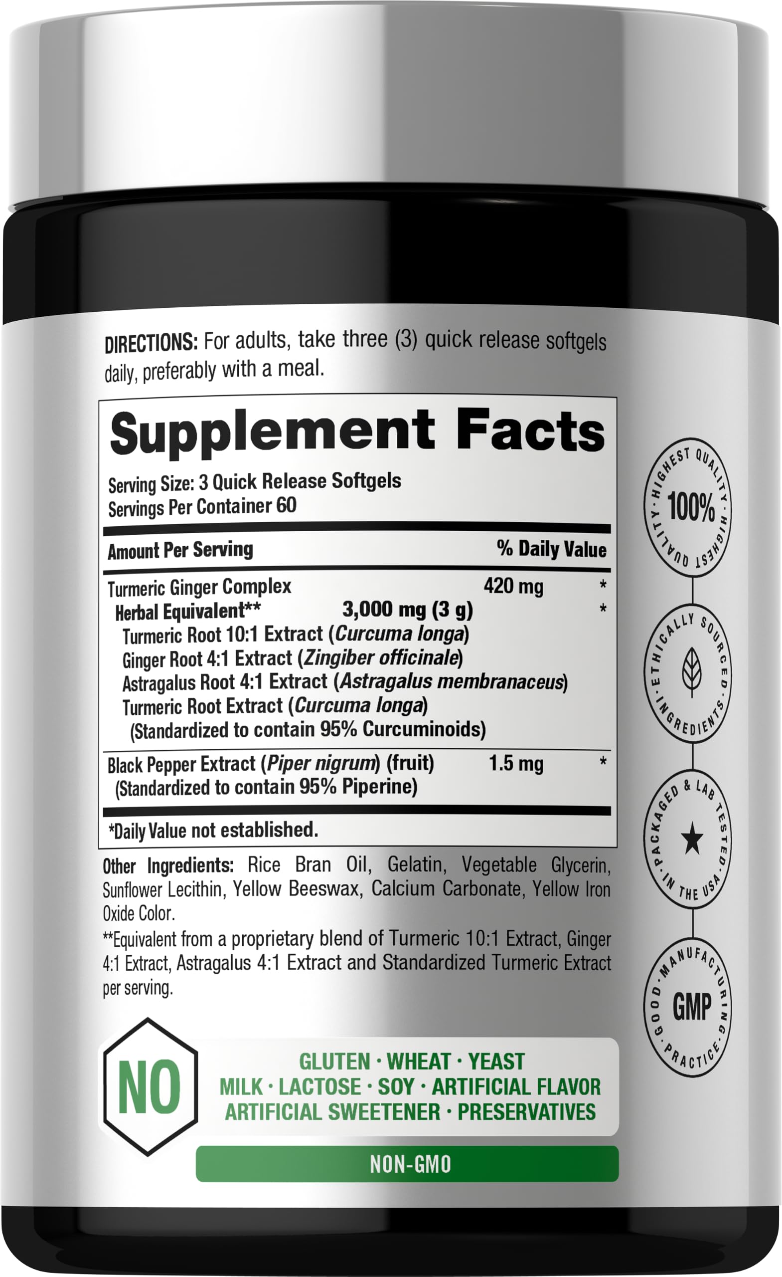 Horbäach Turmeric and Ginger Supplement | 180 Softgel Pills — Amazon image 2