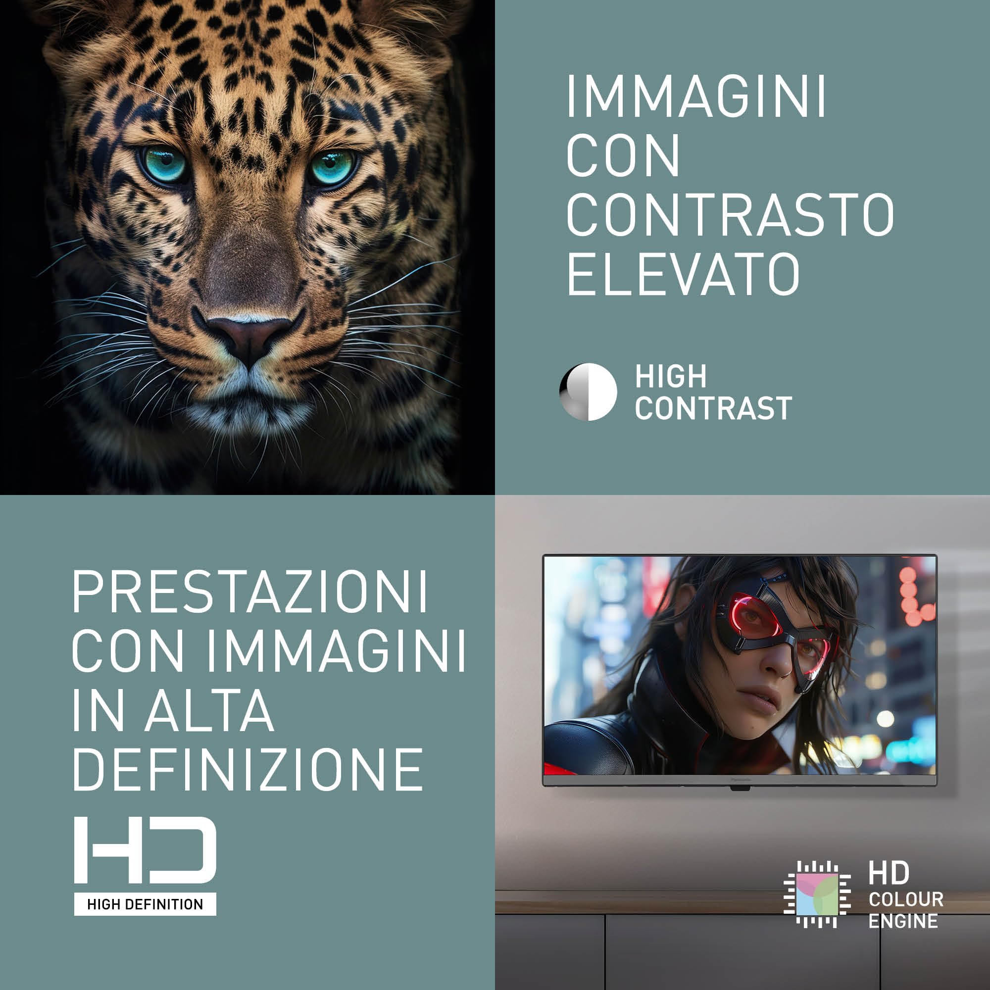 Panasonic TB-24S40AEZC, Serie S40 24 pollici Smart TV LED HD, TiVo, Controllo Vocale Google e Alexa, Game Mode, Media Player, HDR, HDMI, WLAN