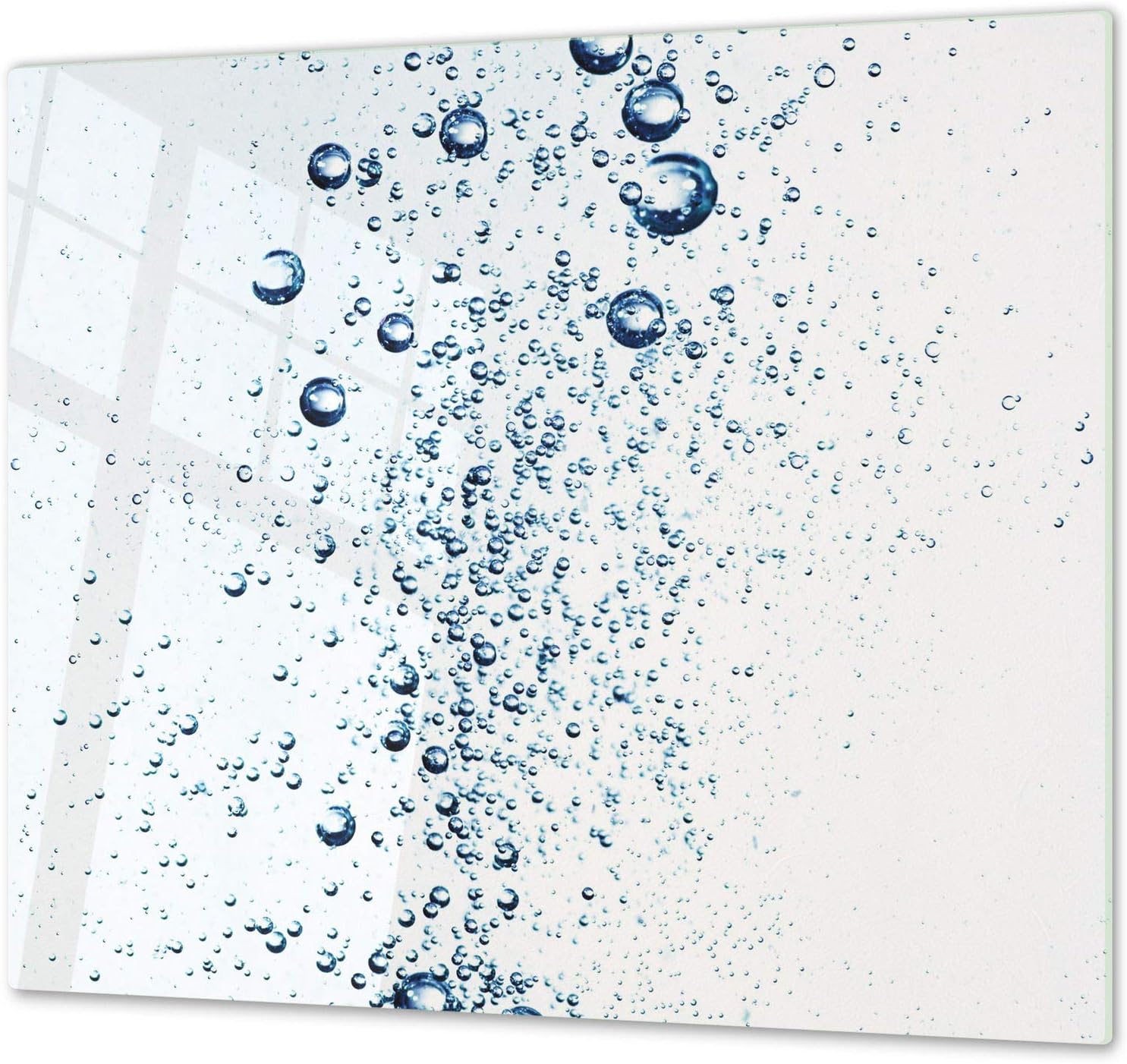 Planche De Cuisine En Verre Trempé Tulup 60x52 Cm - Motif Mur De Pierre - Beige