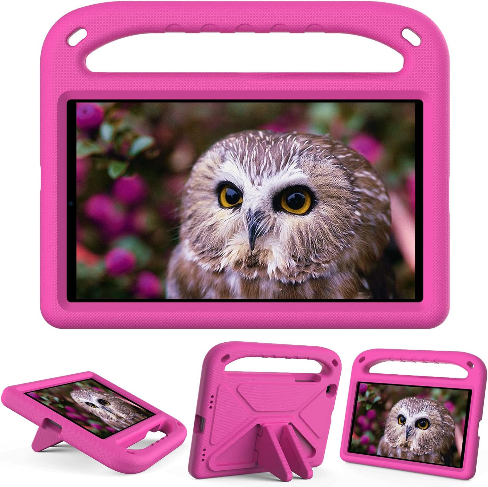 For Samsung Galaxy Tab A 8.0 inch 2019 SM-T290/T295 Tablet Case for Kids Friendly Lightweight Shockproof Cover with Handle Stand Tablet Rose Red