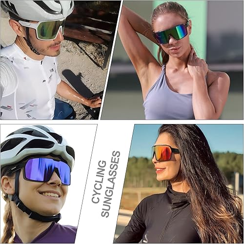 Miniatura 3 de HAAYOT Gafas de sol polarizadas para ciclismo, gafas de sol deportivas para hombres y mujeres, béisbol, correr, pesca, ciclismo, con 3 lentes,