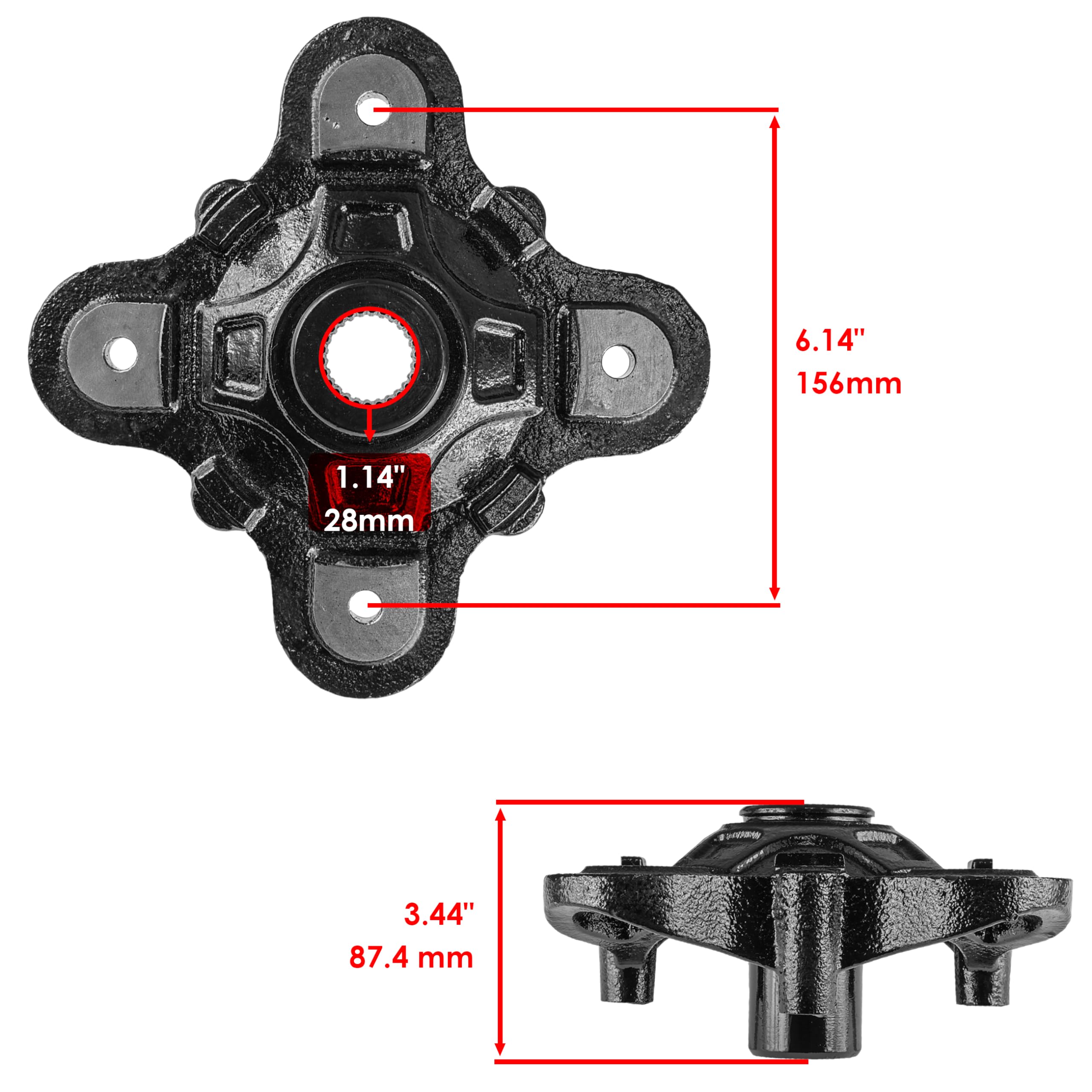 Amazon.com: Caltric Rear Wheel Hub compatible with Polaris ACE 900 